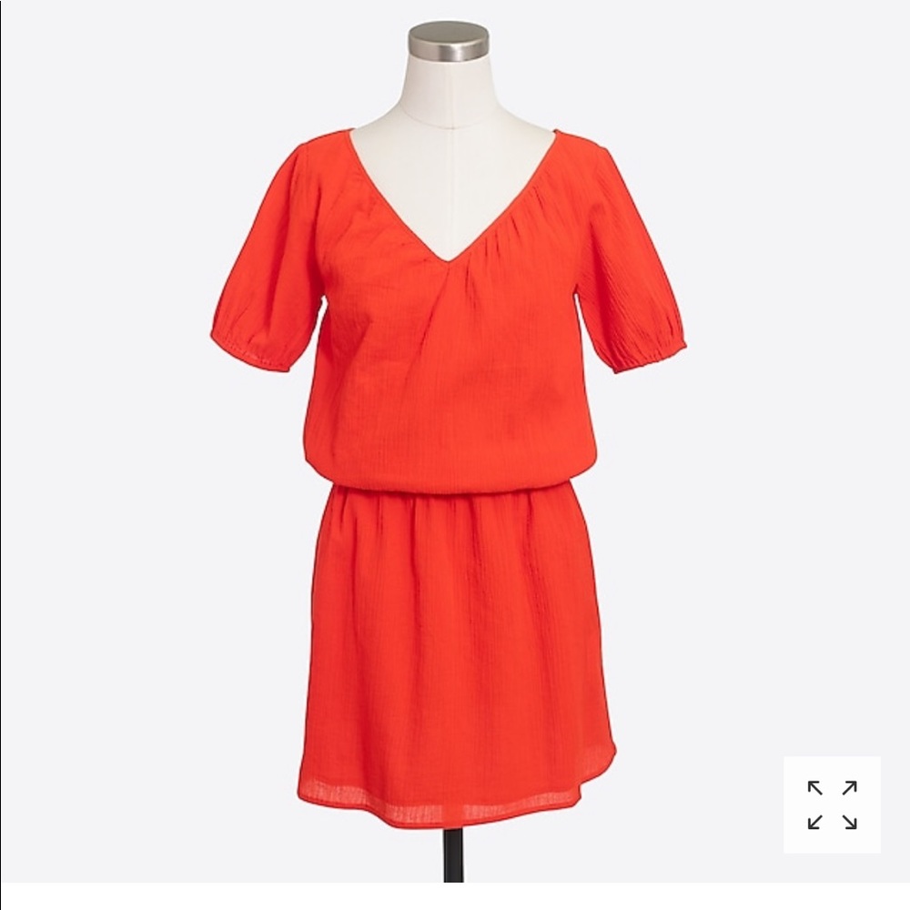 J.Crew Cap-Sleeve Gauze Red Dress